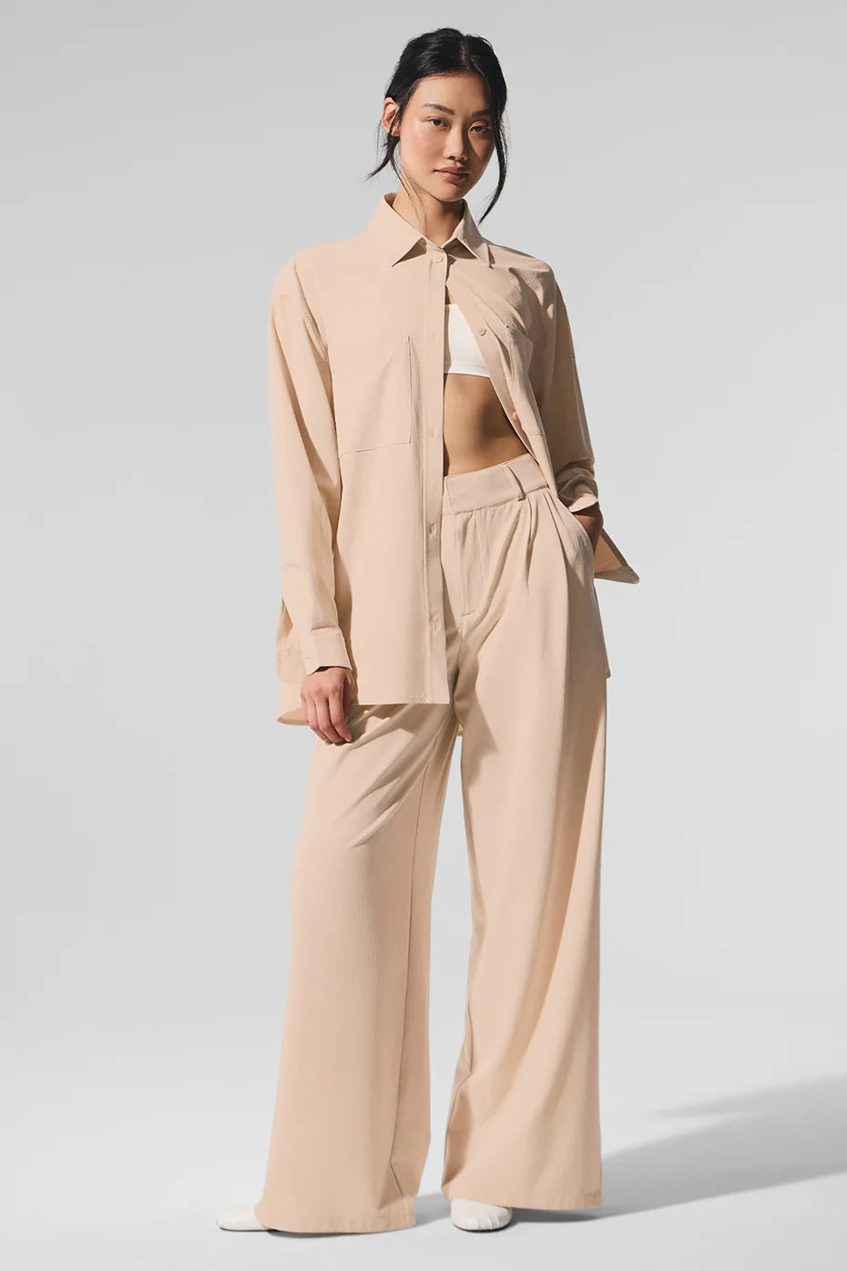 Dreamscape Button Down Long Sleeve - Macadamia