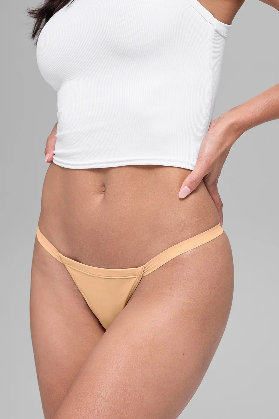 Airbrush Invisible String Thong - Champagne