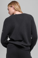 Wool Cashmere New Class Oversized V-Neck Sweater - Black