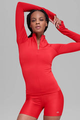 Airlift Winter Warm 1/4 Zip Long Sleeve - Bright Red