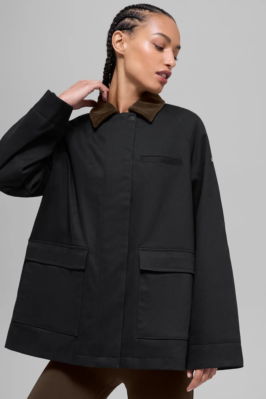 Twill Barn Jacket - Black/Espresso