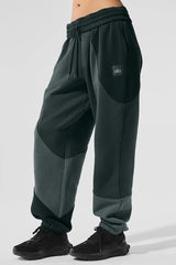 Make Waves Sweatpant - Charcoal Green Tonal