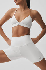 5" Airbrush High-Waist Biker Short - White