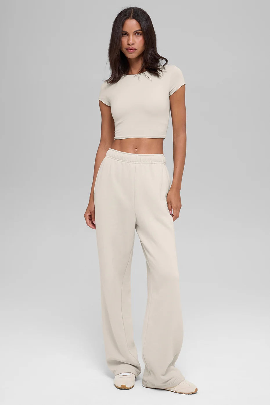 Alosoft Crop Finesse Short Sleeve - Bone