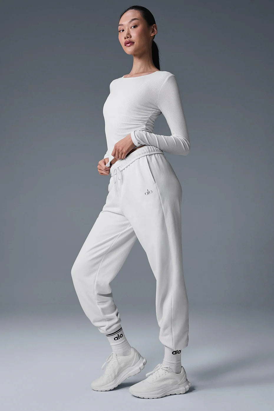 Gather Long Sleeve - White