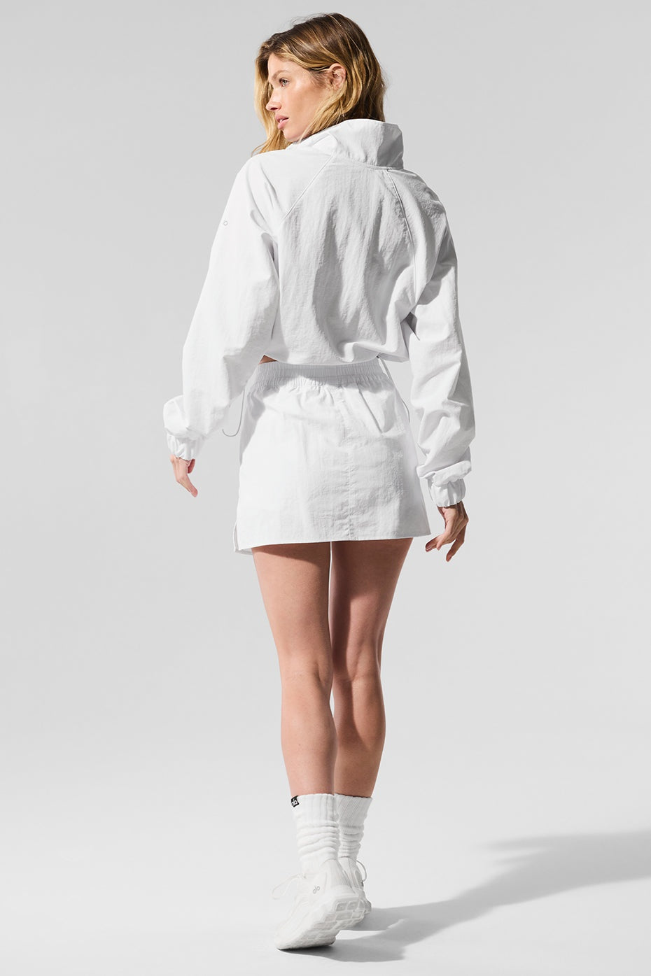 Cropped 1/4 Zip Alumni Pullover - White