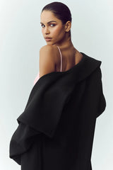 Wool Blend Nightfall Long Coat - Black