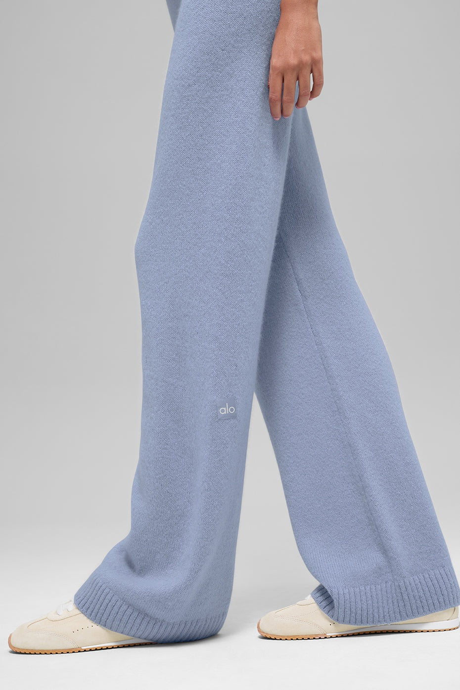 Wool Cashmere High-Waist New Class Wide Leg Pant - Winter Frost