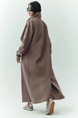 Wool Blend Nightfall Long Coat - Alpine Cocoa Heather