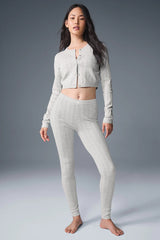 Pointelle Sweater Be Mine Cardigan - Light Grey Heather