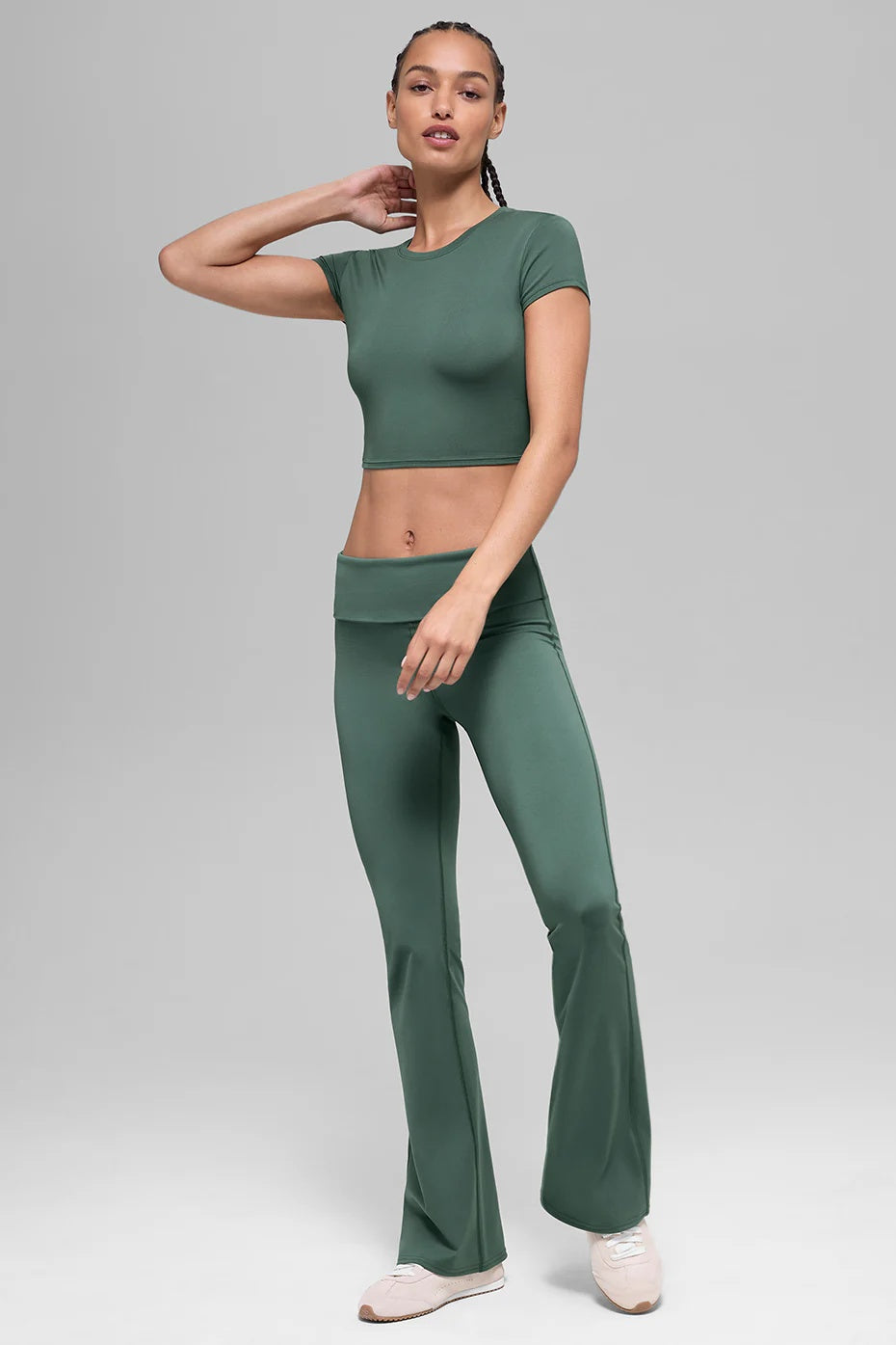 Alosoft Crop Finesse Short Sleeve - Clover Green