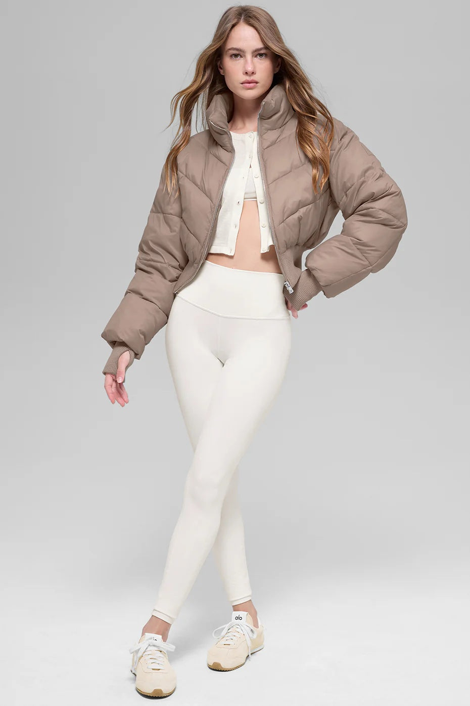 Cropped Atmosphere Puffer - Chai Latte