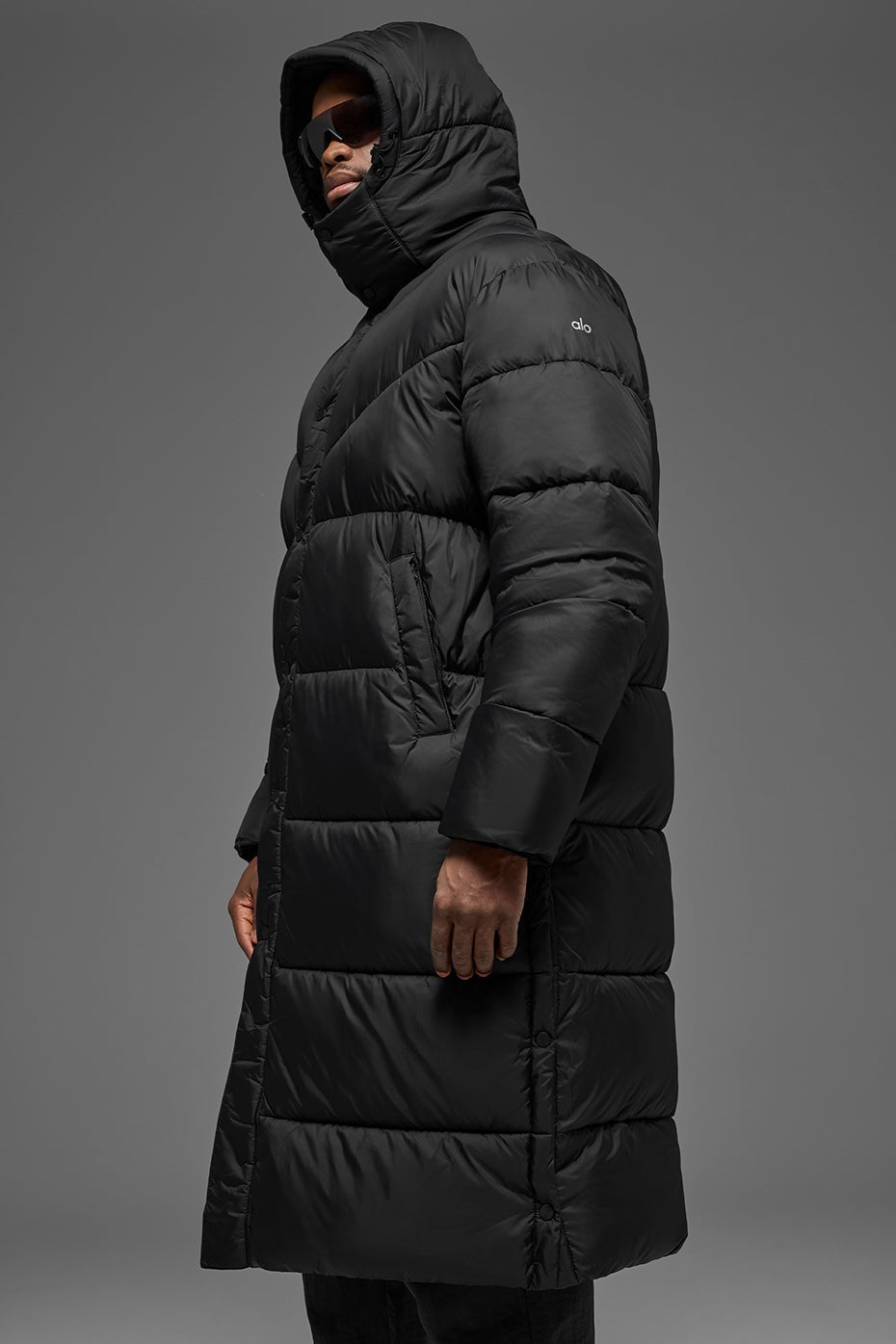 Gold Rush Puffer Trench - Black