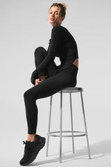 Alosoft High-Waist 7/8 Highlight Legging - Black