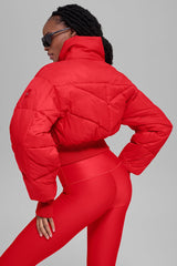 Cropped Atmosphere Puffer - Bright Red