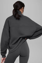 Hazy Mock Neck Pullover - Anthracite