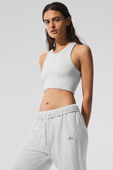 Seamless Delight High Neck Bra - White Heather