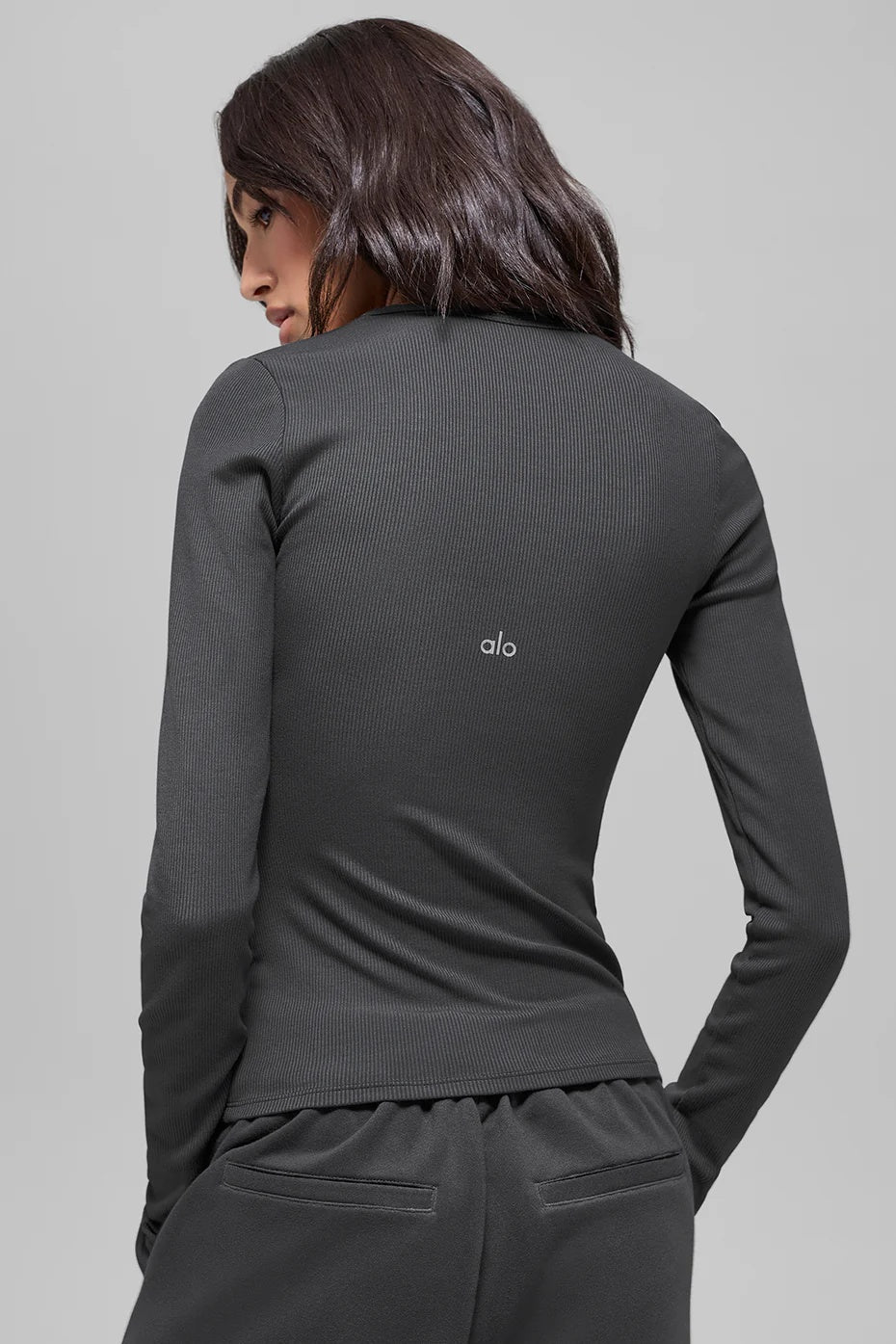 Ribbed Modal Long Sleeve - Anthracite