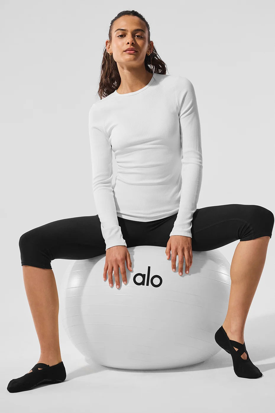 Ribbed Modal Long Sleeve - White