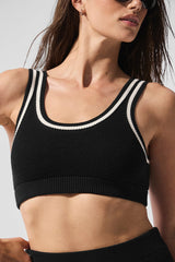 Tennis Club Sweater Knit Bra - Black/Ivory