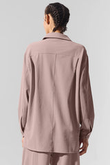 Dreamscape Button Down Long Sleeve - Taupe