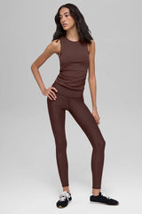 Ribbed En Pointe Tank - Brownstone