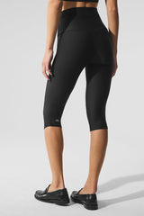 Airlift Mesh High-Waist Divine Capri - Black