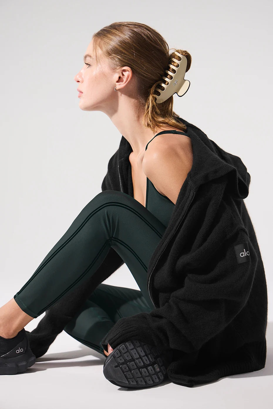 Wool Cashmere New Class Full Zip Hoodie - Black