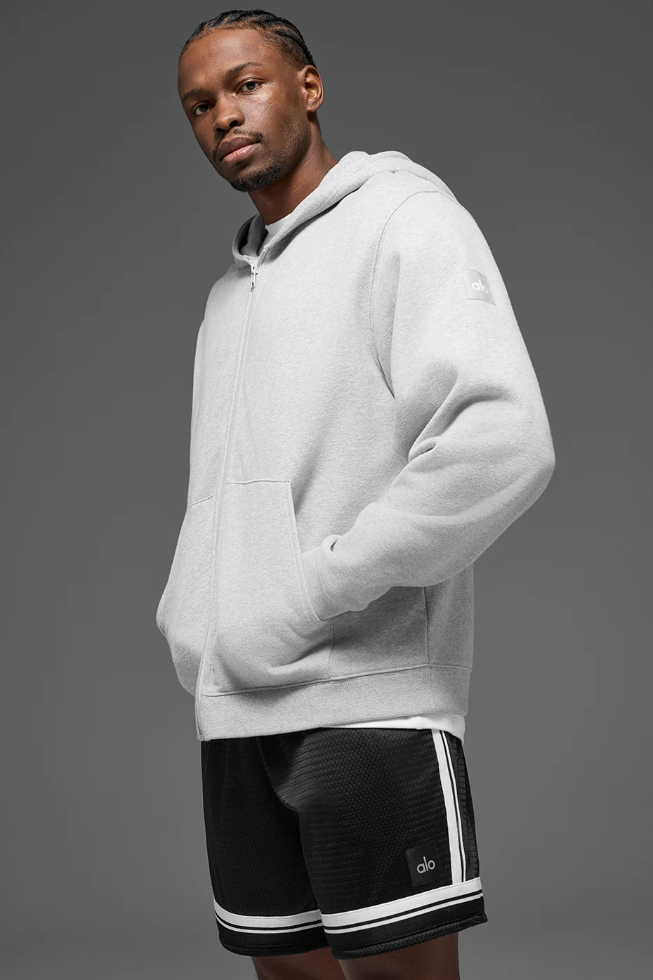 Renown Heavy Weight Full Zip Hoodie - Athletic Heather Grey