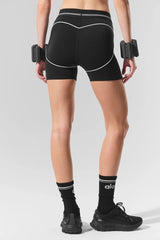 4” Airbrush High-Waist Heart Throb Short - Black/White