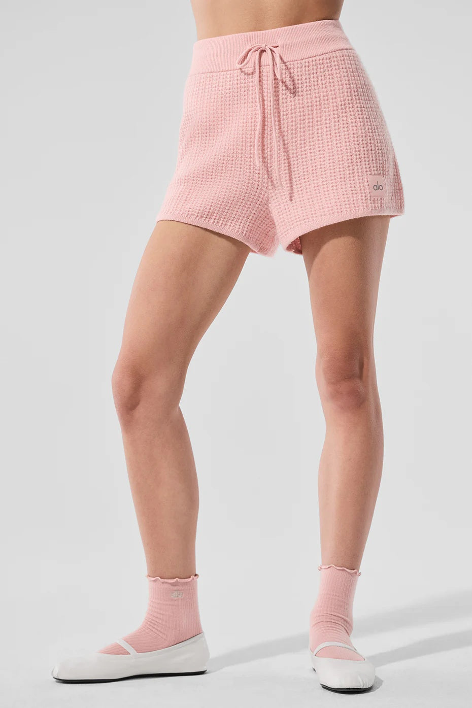 Cashmere High-Waist Plush Waffle Short - Pink Quartz