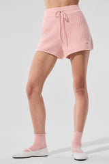 Cashmere High-Waist Plush Waffle Short - Pink Quartz