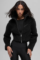 Sherpa Cropped Slope Side Jacket - Black