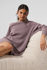 Cashmere Plush Waffle Dress - Mushroom Heather