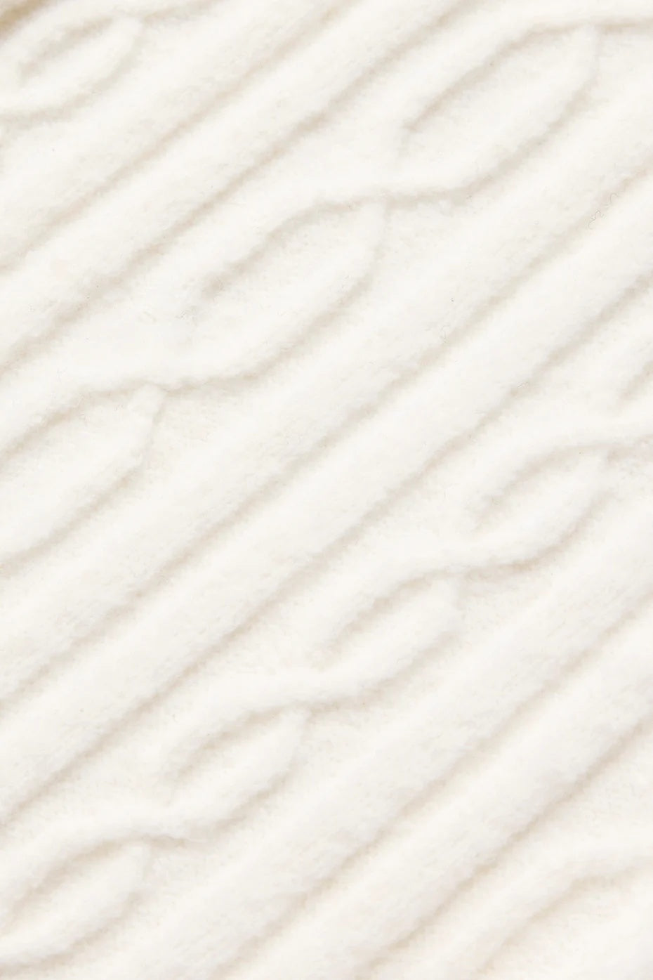 Cable Knit Cropped Winter Bliss Turtleneck Long Sleeve - Ivory
