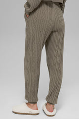 Cable Knit Winter Bliss Pant - Light Cocoa