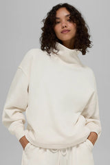 Hazy Mock Neck Pullover - Ivory