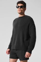 Unisex Wool Cashmere New Class Crewneck Sweater - Black