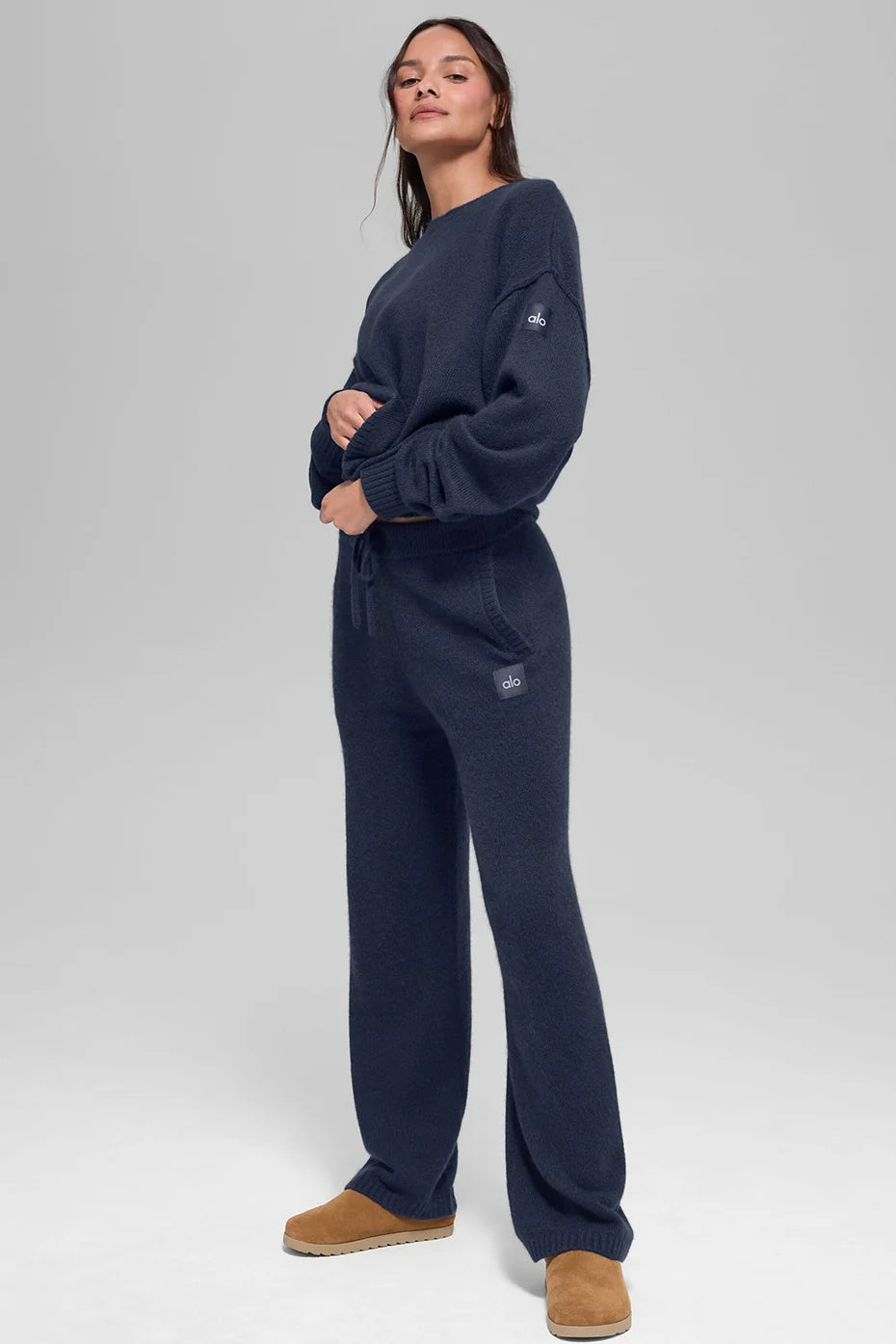 Unisex Wool Cashmere New Class Crewneck Sweater - Navy