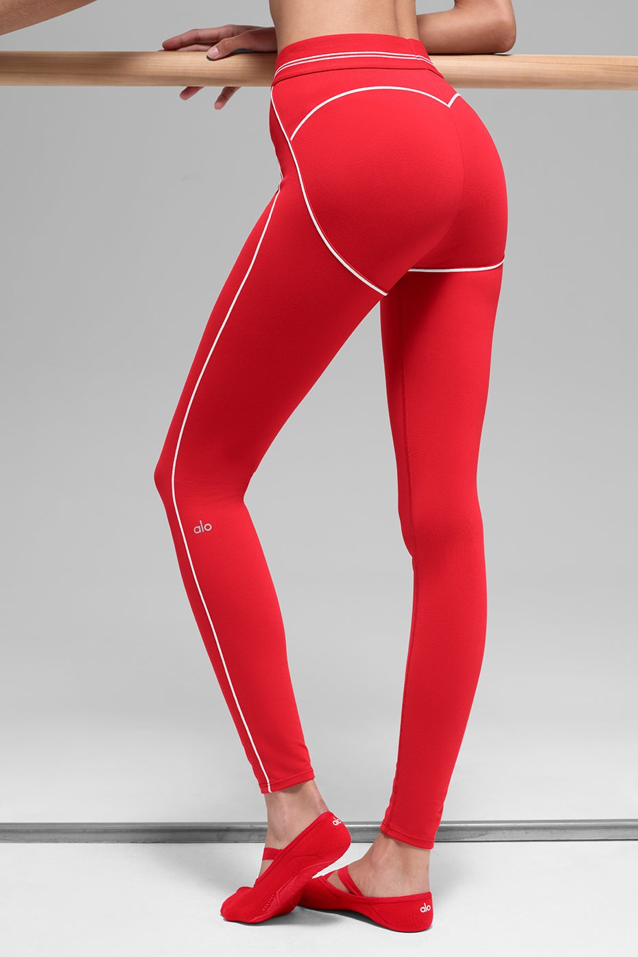 Airbrush High-Waist Heart Throb Legging - Bright Red/White
