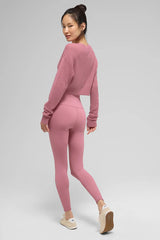 Sheer Cashmere Cropped Cardigan - Pink Wild Rose