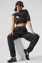 Marl Sweater Short Sleeve - Black Marl