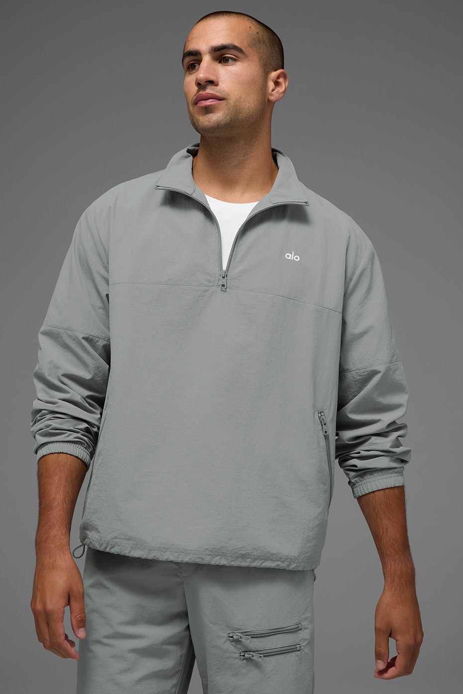 Light Weight Takeaway Track Pullover - Lunar Grey