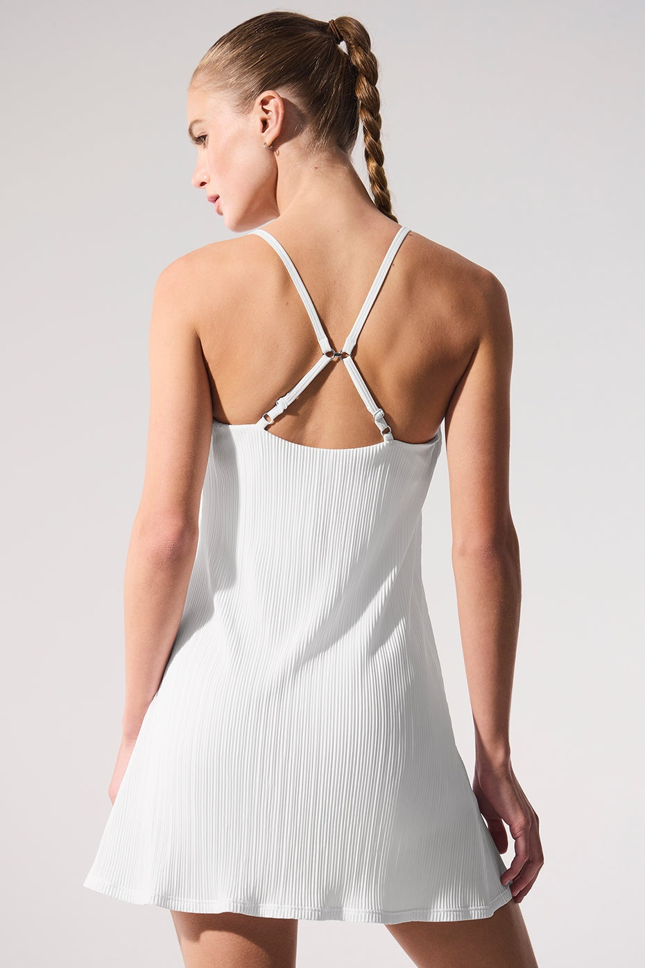 Micro Plisse Game On Tennis Dress - White