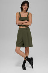 High-Waist Dreamscape Short - Green Olive