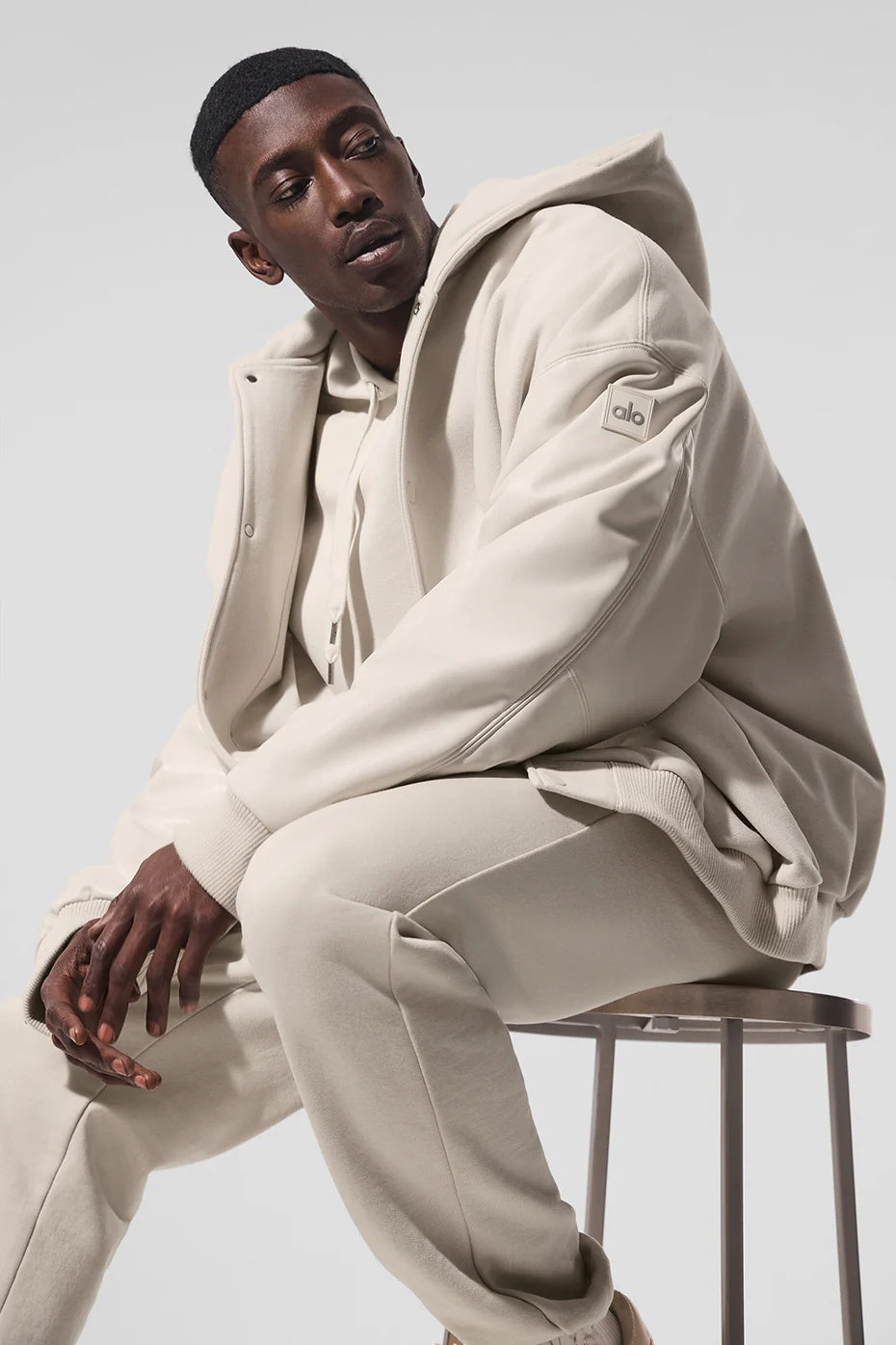 Select Hooded Bomber Jacket - Bone