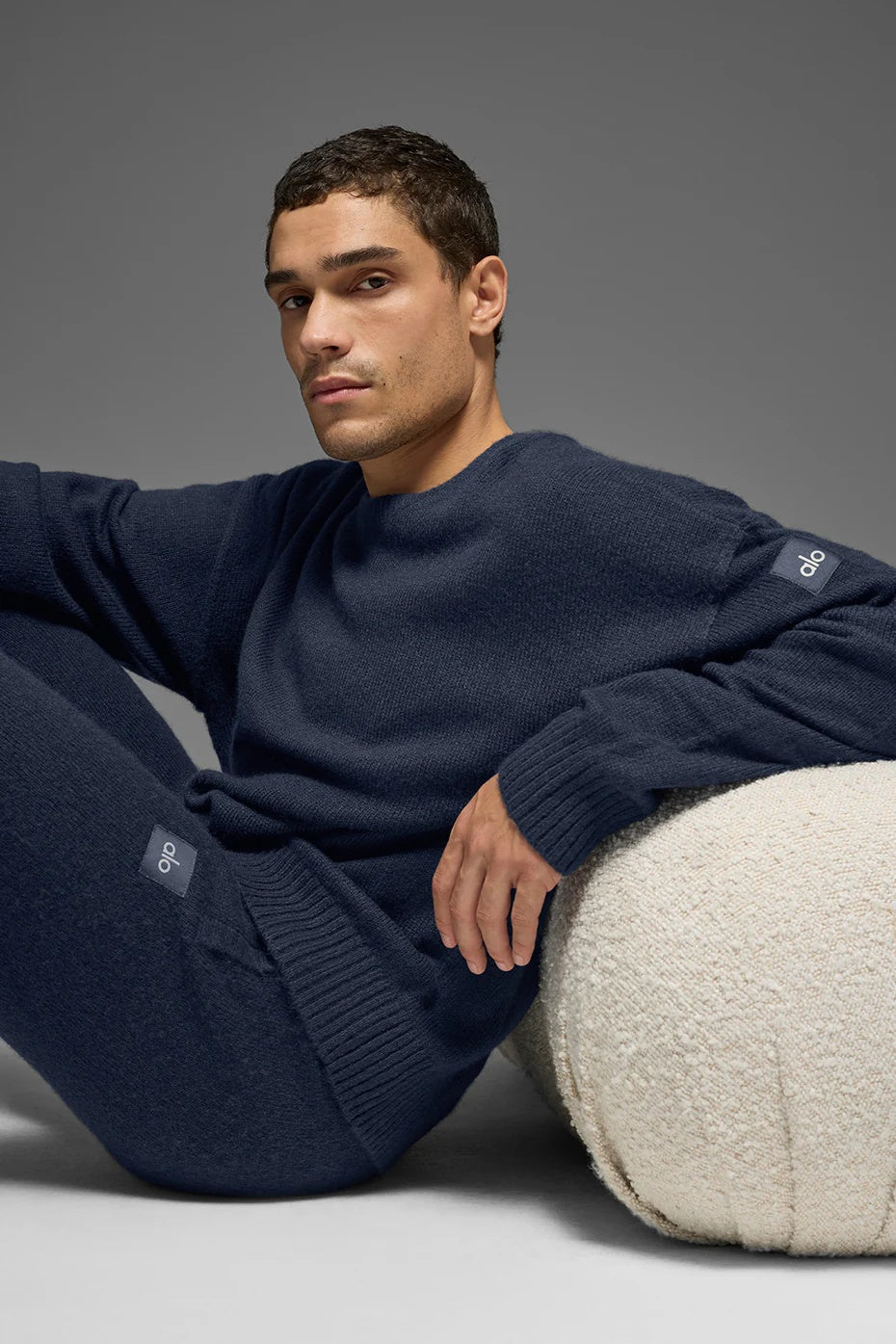 Unisex Wool Cashmere New Class Crewneck Sweater - Navy