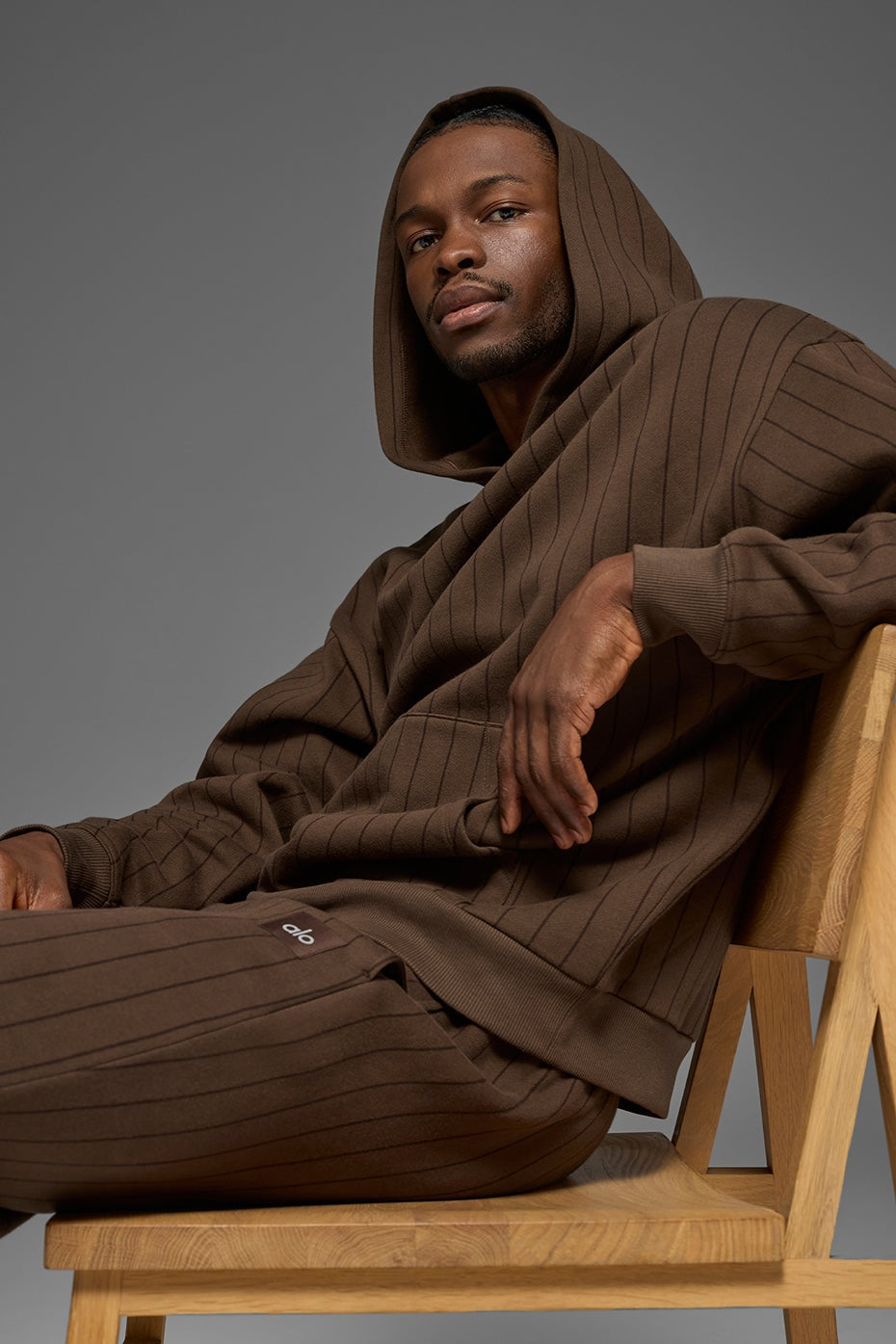 Pinstripe Hoodie - Espresso Pinstripe