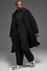 Oversized Sherpa Trench - Black