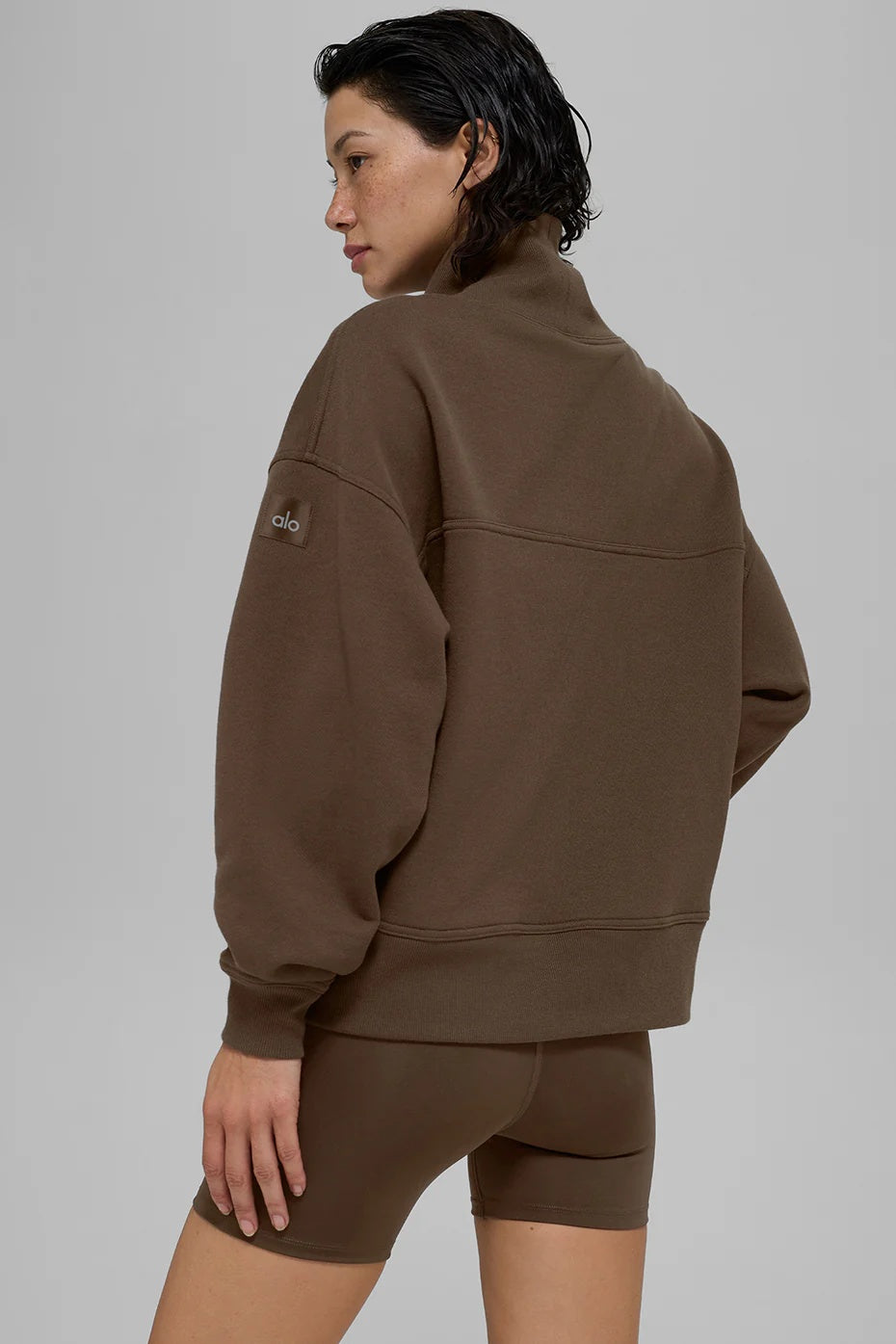 Hazy Mock Neck Pullover - Espresso